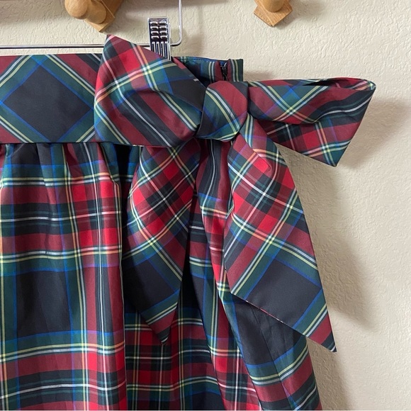 VINEYARD VINES | Jolly Plaid Taffeta Skirt with Tie Sash Belt NWT Size 10 - Picture 4 of 14